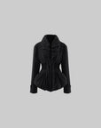 Rase le sol Sculpted Waist Draped Collar Puffer Jacket