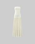 ROVENTE Sequin & Pleated Chiffon Strapless Dress - PINKPARKS