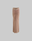 ROVENTE Sheer Ruched Mesh Maxi Skirt - PINKPARKS