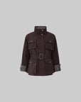 IAMXIAA Belted Utility Jacket with Stand Collar and Multi-Pocket Details