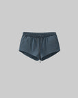 WARDEN EDGE Elastic Waist Curved-Hem Mini Shorts - PINKPARKS