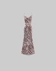 0122stepll Zebra Satin Backless Maxi Dress