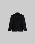 WARDEN EDGE Oversized Double-Breasted Wool Blazer - PINKPARKS