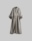 DOINDULGE Sculptural Long Coat with Faux-Fur Cuffs