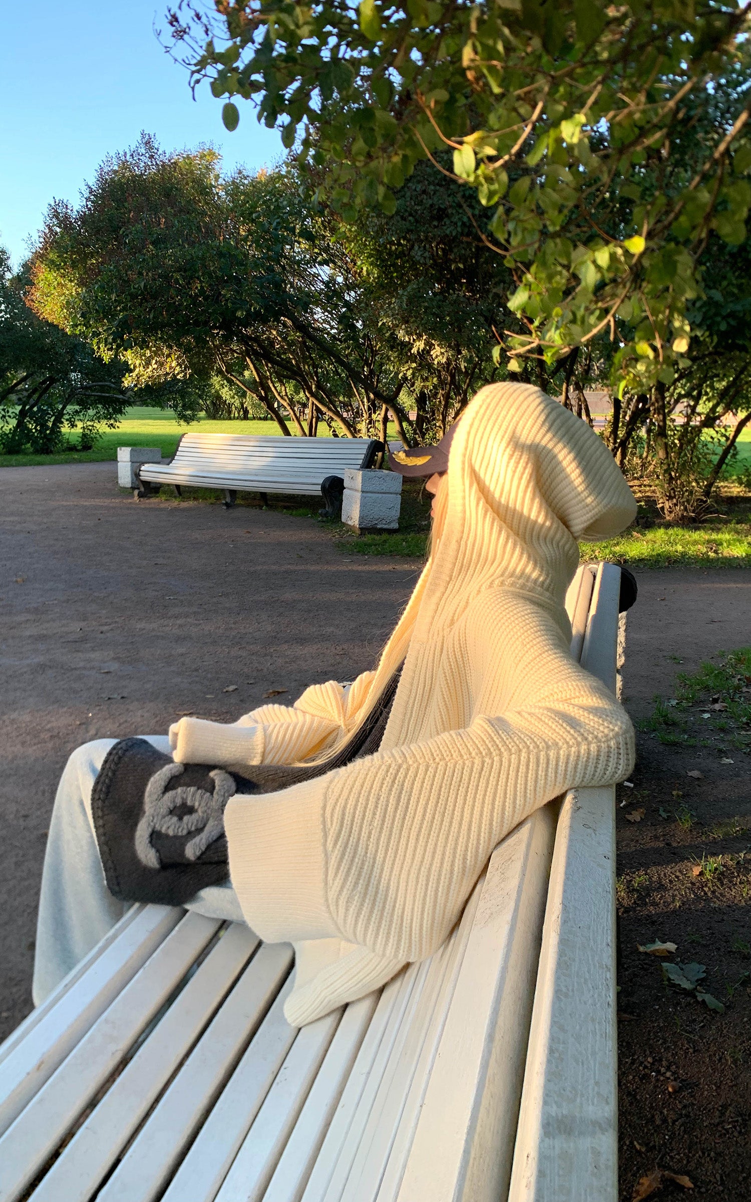 Rase le sol Loose Silhouette Knit Hoodie Cardigan With Lettered Back Detail