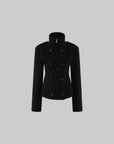 ROVENTE Sculpted Double-Breasted High Collar Jacket