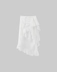 WARDEN EDGE Layered Asymmetric Midi Skirt in Mixed Textures - PINKPARKS