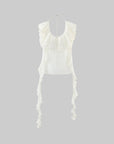 Rase le sol 언밸런스 러플 레이스 홀터 코르셋 탑