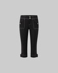 IAMXIAA Contrast Stitch Cropped Skinny Capri Pants
