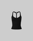 IAMXIAA Scoop Neck Racerback Fitted Tank Top