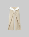 DreamyNerd Statement Ruffle-Waist Wide-Leg Layered Pants - PINKPARKS
