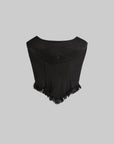DOINDULGE Strapless Embroidered Fringe Corset Top