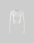 ROVENTE Cable-Knit Cropped Sweater