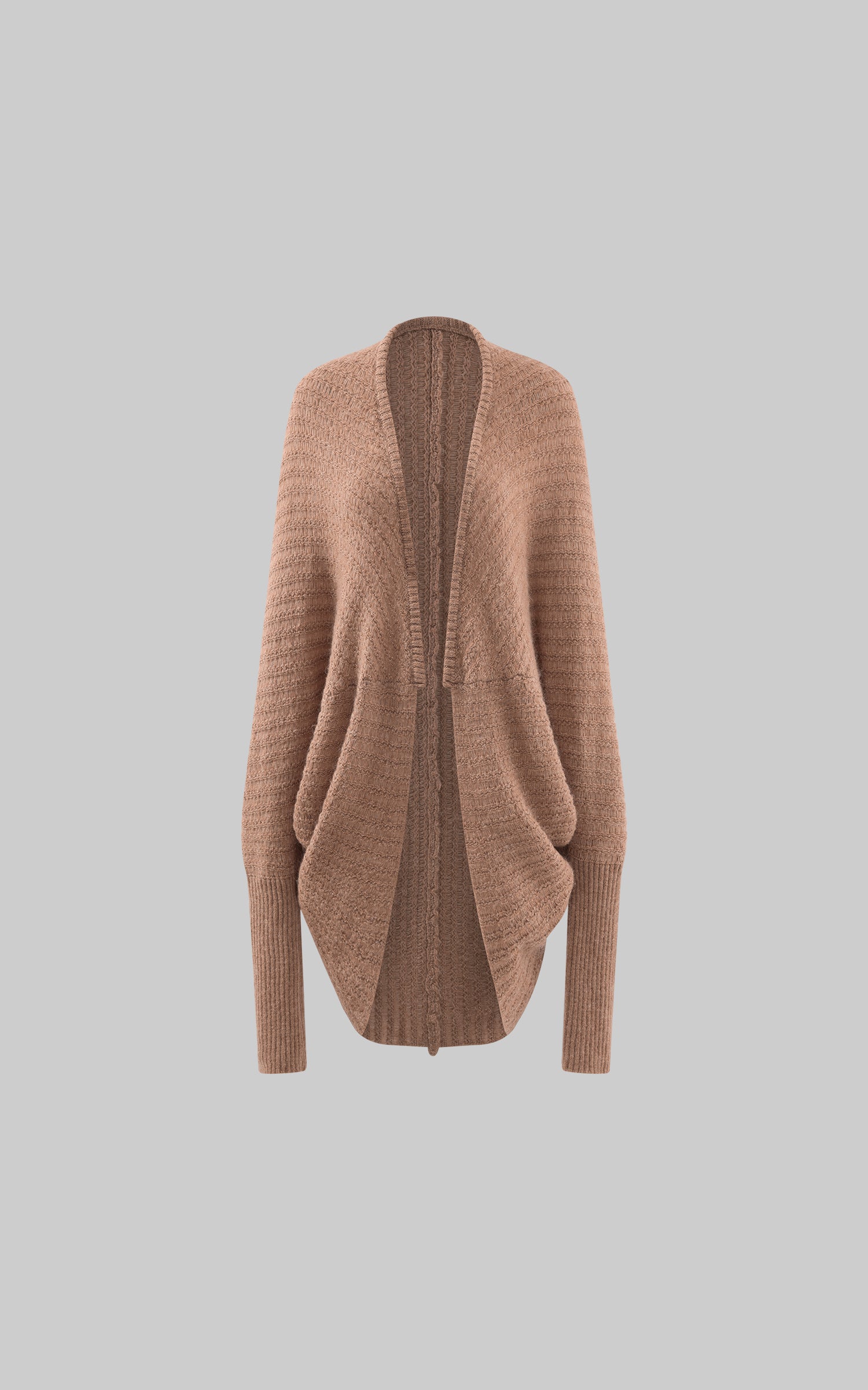 Rase le sol Curved Hem Drop Shoulder Knit Cardigan