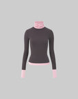 IAMXIAA Layered-Look Fitted Knit Turtleneck Top