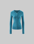 Rase le sol Hooded Zip Knit Cardigan