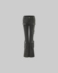 Rase le sol Pantalon cargo évasé taille basse à multiples poches