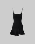 WARDEN EDGE Asym Pleated Rib Knit Mini Dress - PINKPARKS
