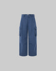 IAMXIAA Vintage Blue Oversized Cargo Jeans