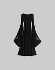 DOINDULGE Flare Sleeve Square Neck Maxi Dress