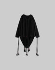 DOINDULGE Draped Tie-Detail Shawl Jacket