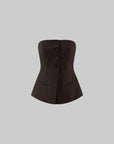ROVENTE Tailored Pinstripe Suit Set with Blazer Corset and Wide Leg Pants