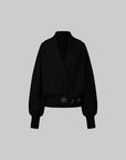 IAMXIAA Ribbed Knit Wrap Cardigan Women Winter Shawl Collar Sweater