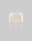 Rase le sol Embroidered Waist Garter Satin Mini Skirt