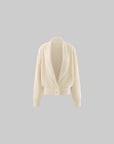 ROVENTE Shawl Collar Ribbed Knit Cardigan