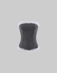 Rase le sol Black & White Gingham Structured Strapless Corset Top