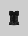 0122stepll Noir Lace Draped Corset Top