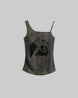 DOINDULGE Spider Web Mesh Cami Top