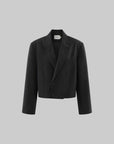ROVENTE Sculpted Shoulder Cropped Blazer