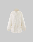 ROVENTE Stand-Collar Drawstring Utility Jacket with Voluminous Sleeves