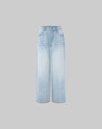 IAMXIAA Jean large taille basse délavé