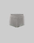 Rase le sol Cable-Texture High Waist Knit Shorts