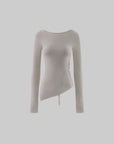 WARDEN EDGE Asymmetric Draped Long Sleeve Top