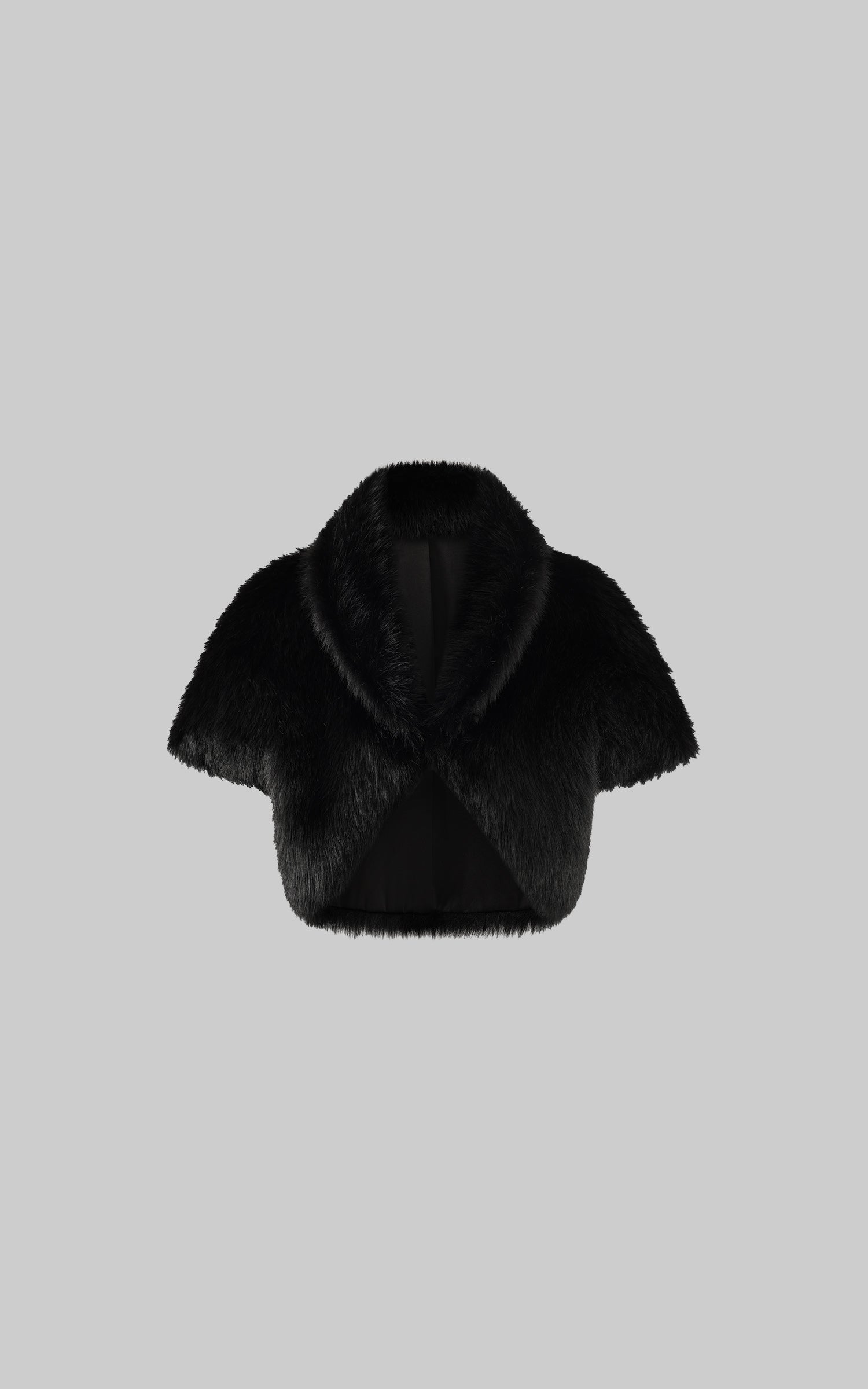 ROVENTE Black Faux Fur Cropped Jacket