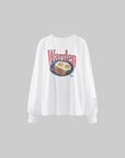 WARDEN EDGE Retro Breakfast Graphic Oversized Long-Sleeve T-Shirt