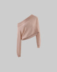 Hydrae Sheer Off-Shoulder Slouchy Knit Sweater