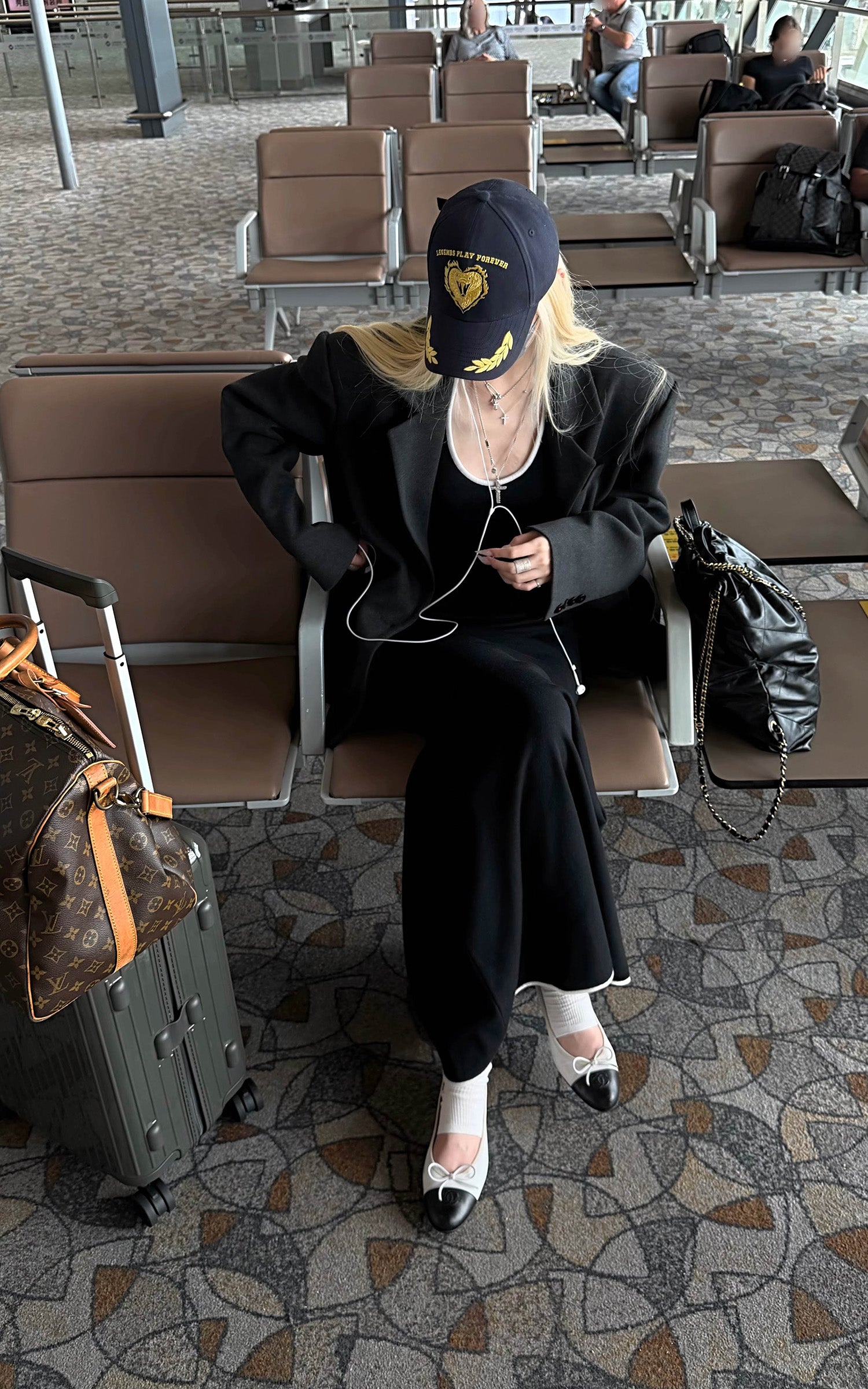 Rase le sol Open-Back Knit Maxi Dress with Contrast Piping