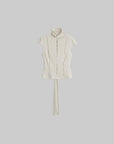 DOINDULGE Mock Neck Button Front Knit Top