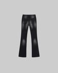 0122stepll Washed Black Flare Denim Pants
