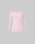 IAMXIAA オフショルダー フィットニット ロングスリーブ トップ