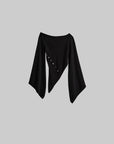 DOINDULGE Asymmetric Draped One-Shoulder Top