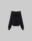 Rase le sol Deconstructed Wide-Neck Sweatshirt & Micro Shorts Set