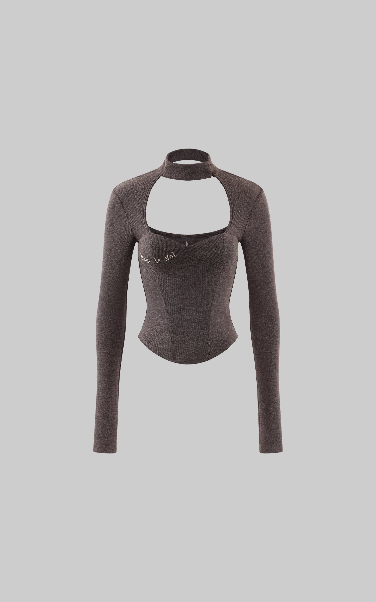 Rase le sol Asymmetric Cutout Ribbed Knit Top