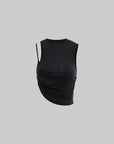 WARDEN EDGE Asymmetrical Strap Cropped Tank Top