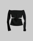 DOINDULGE Off-Shoulder Cutout Top with Bead Details