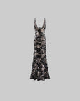 ROVENTE Lace Sequin Sheer Bodycon Maxi Dress